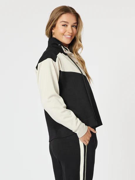 Spliced Zip Sweatshirt - Black/Chalk