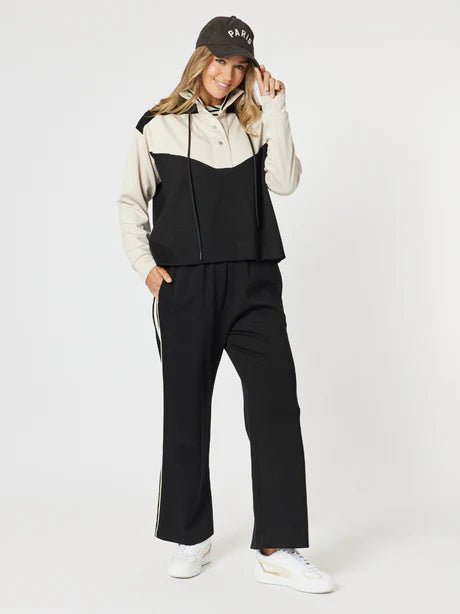 Spliced Zip Sweatshirt - Black/Chalk