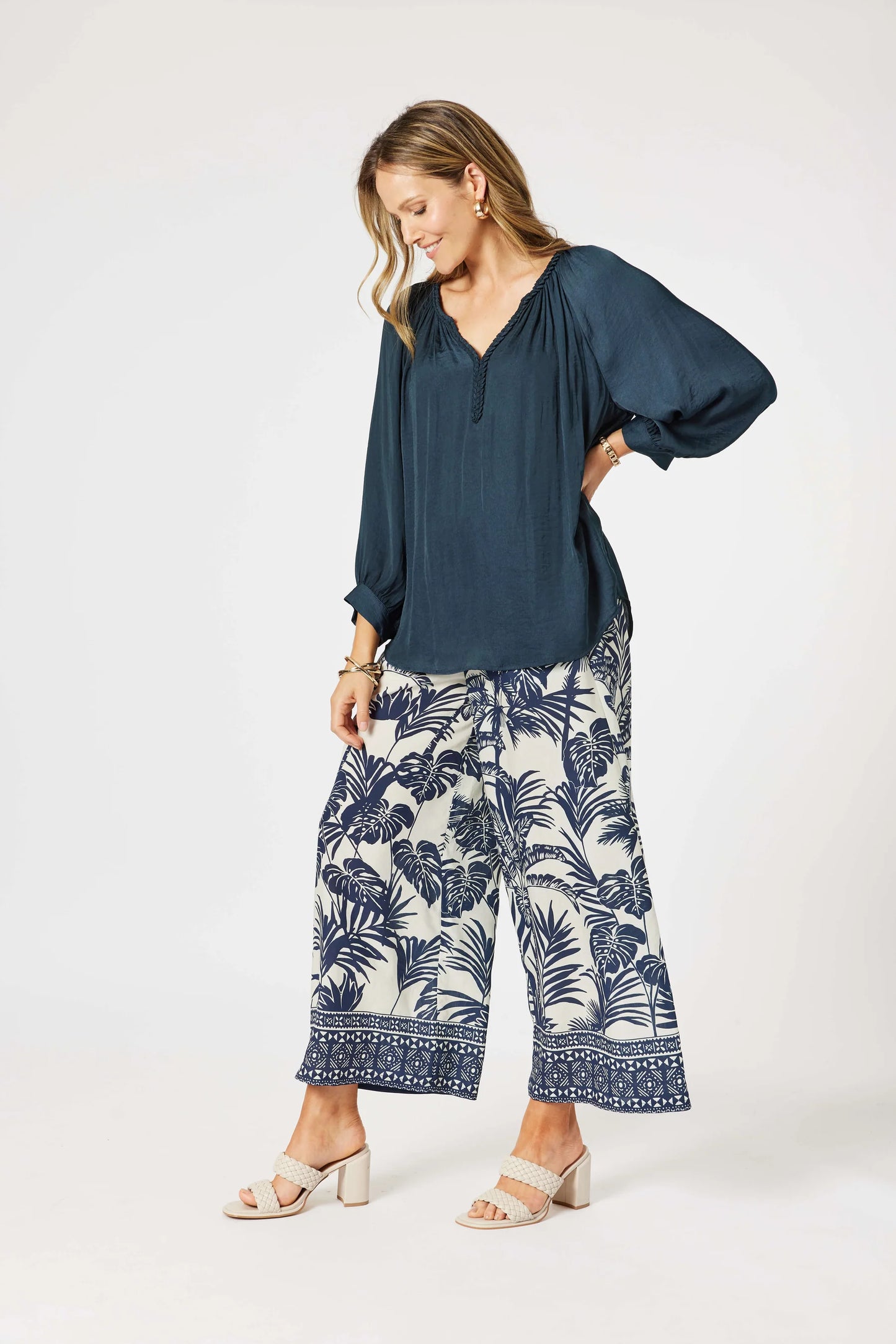 Palm Cove Pant - Navy Multi
