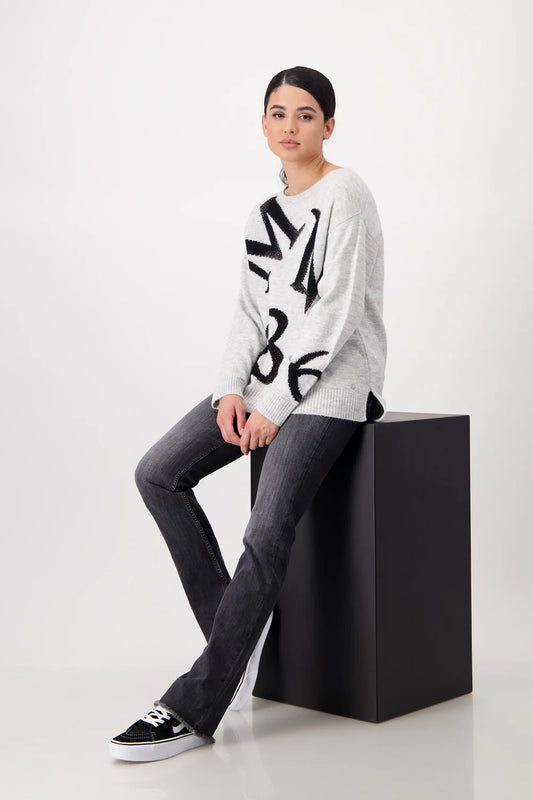 Monari Sweater with Decorative Letters