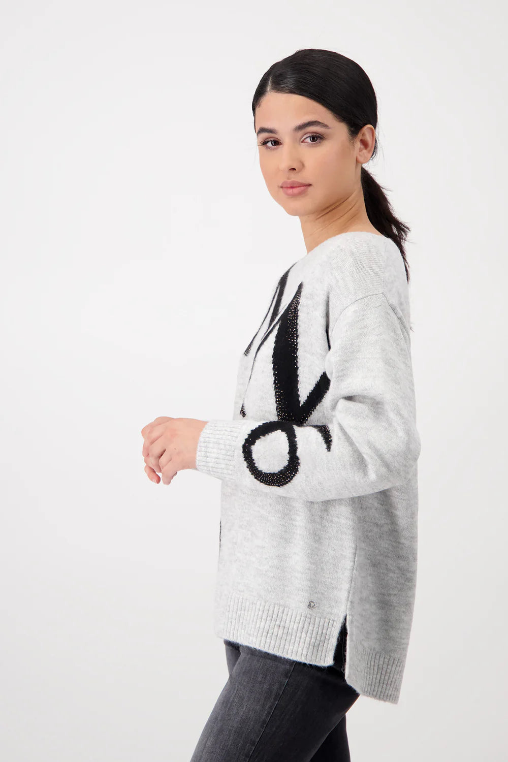 Monari Sweater with Decorative Letters