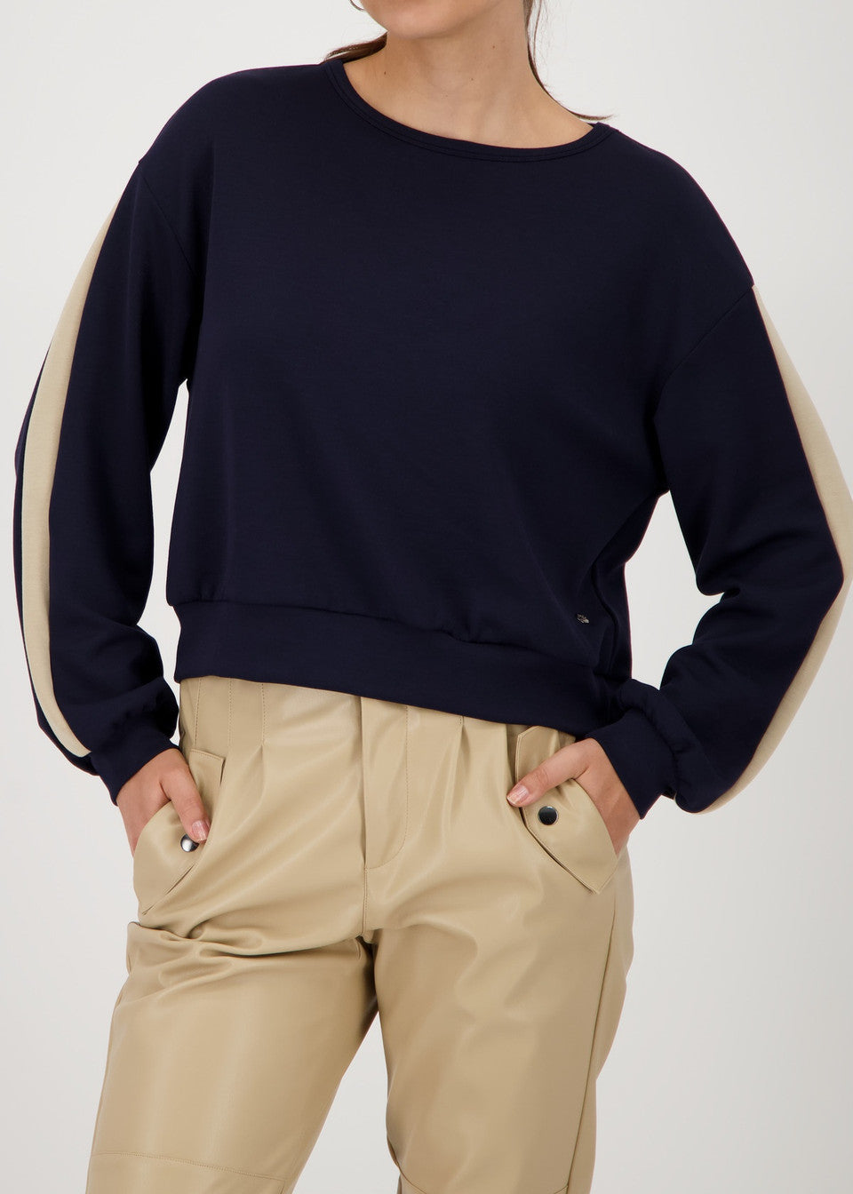 Blue Long-Sleeved Shirt With Stripes