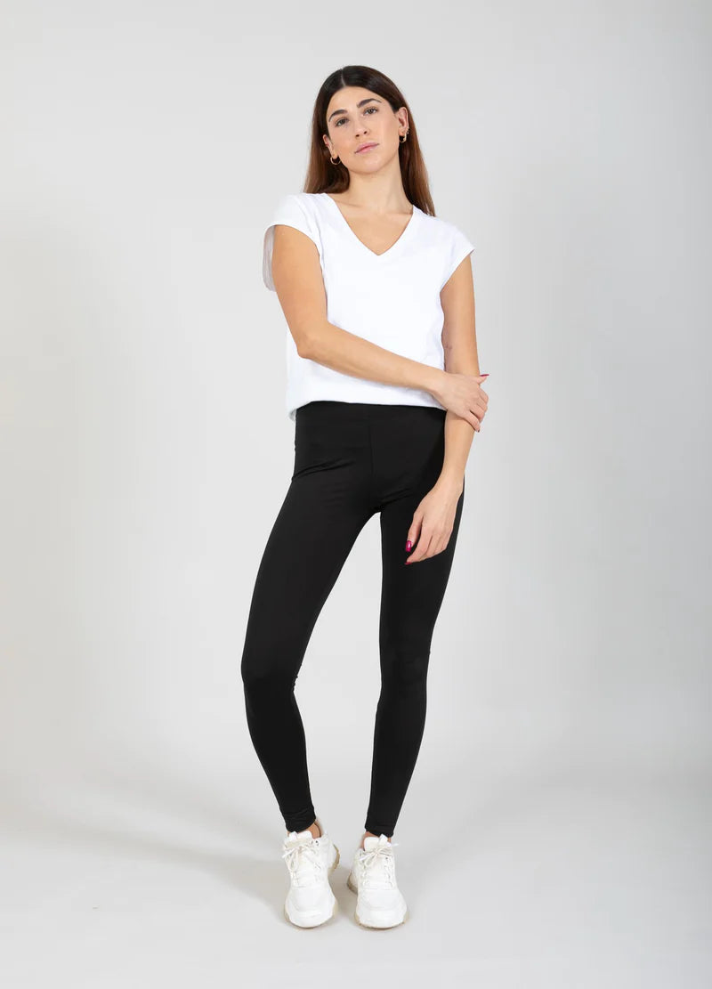 CC Heart Basic V neck T  White & Dark Mud