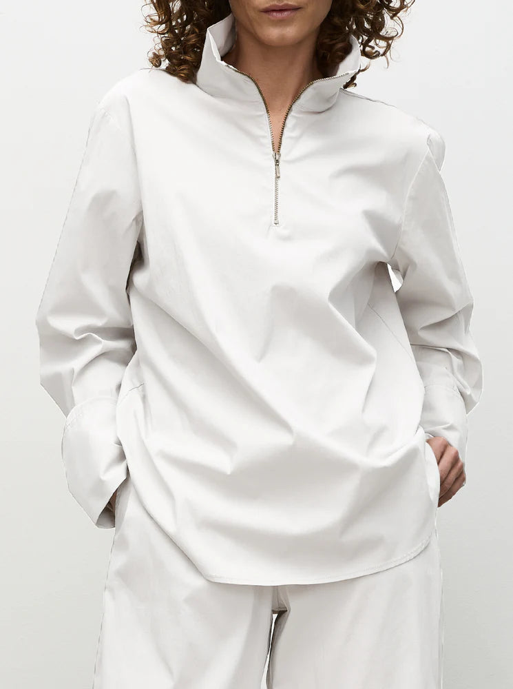 PRE-ORDER* Half Zip Blouse - White
