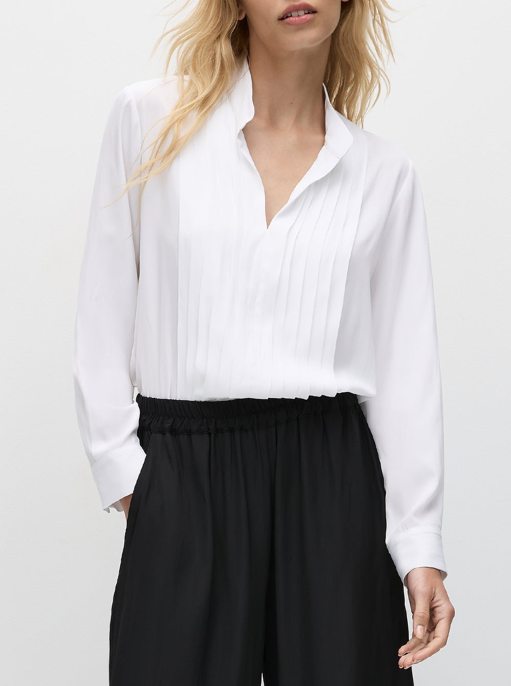 Soft Tux Blouse in Fig