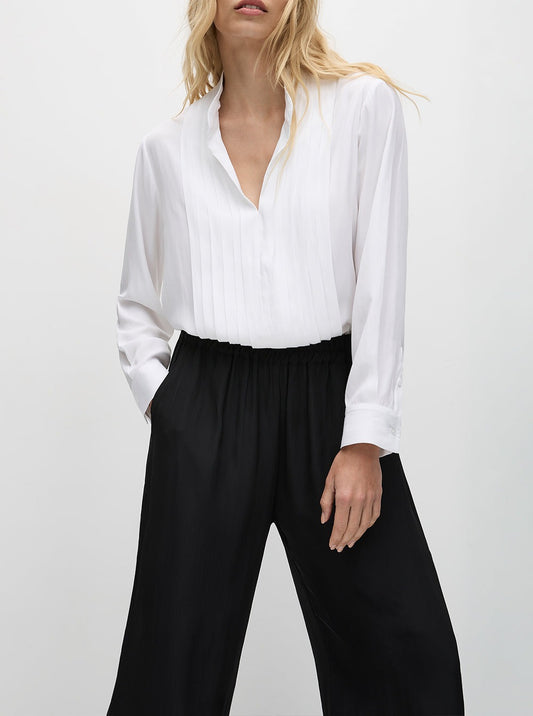 Soft Tux Blouse in Fig