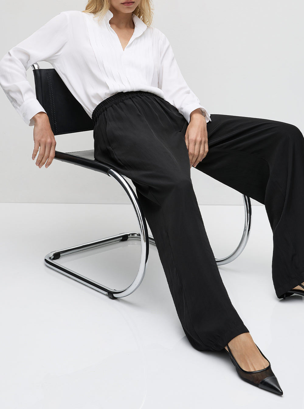 Soft Tux Blouse in Fig