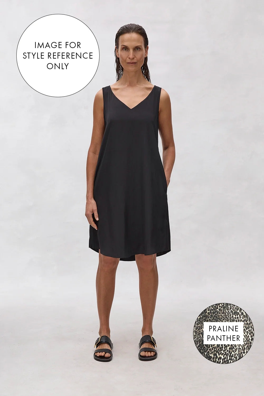 Audrey Dress Praline Panther Print
