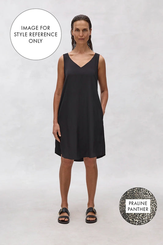 Audrey Dress Praline Panther Print