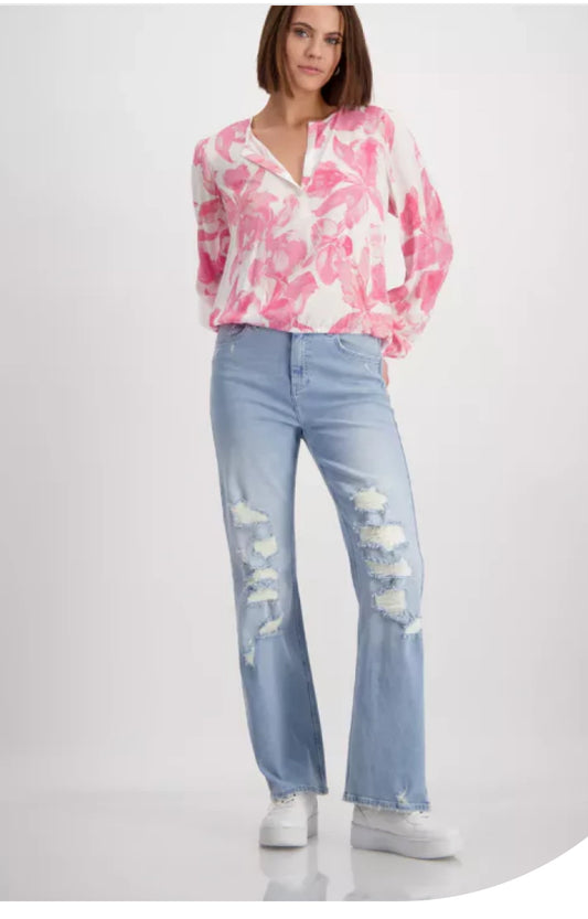 Monari Pink Print Blouse