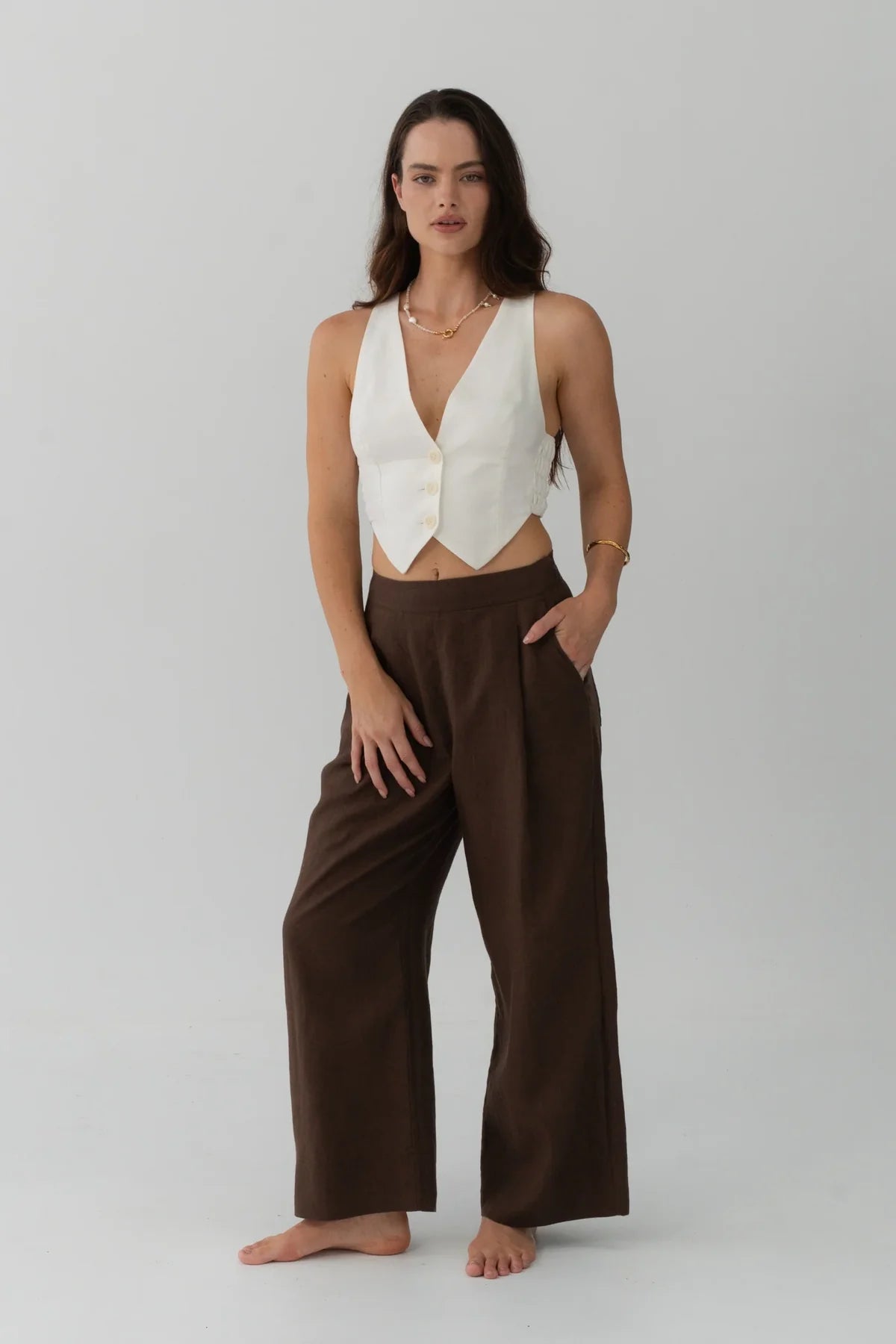 Ivy Linen Pants Chocolate