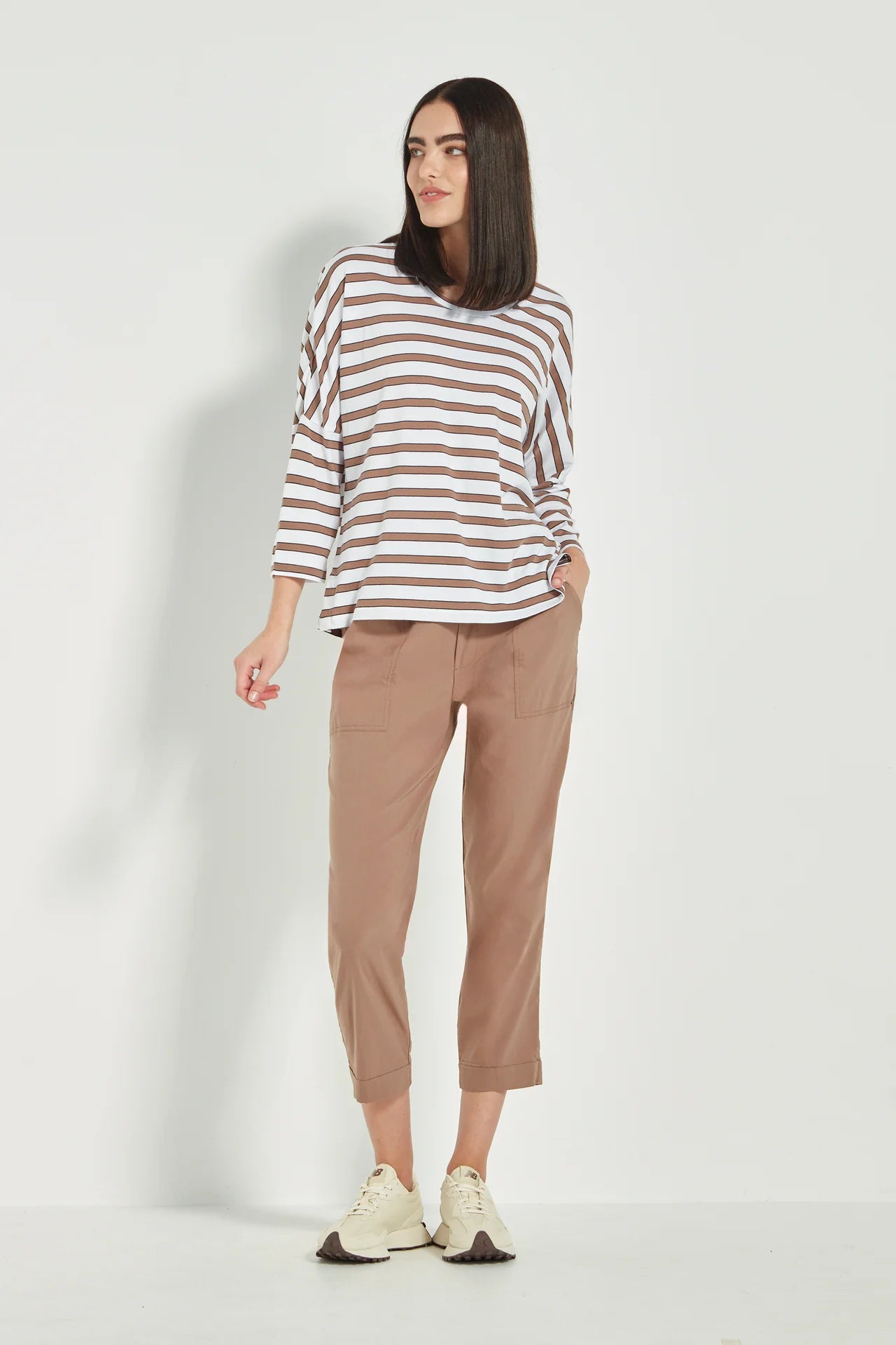 Sail Top Mocha & Denim Stripe