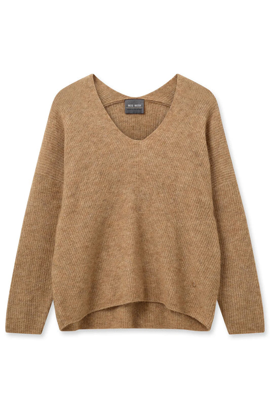Thora V-Neck Knit Jumper Tannin Brown