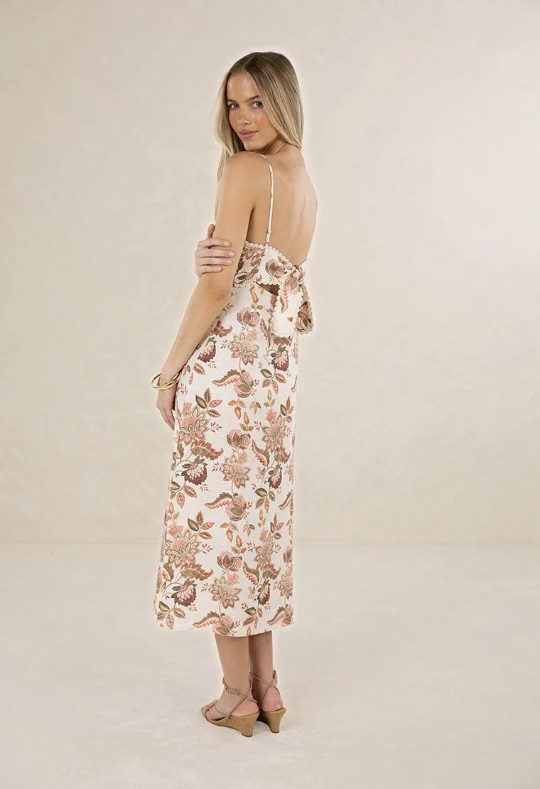 BOHEMIAN ROSE STRAPPY DRESS