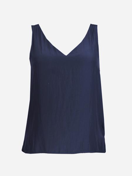 Audrey Tank White, Navy & Black