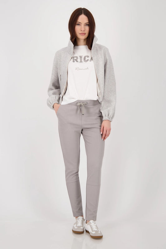 Monari-Pants Basic Rib- Greige