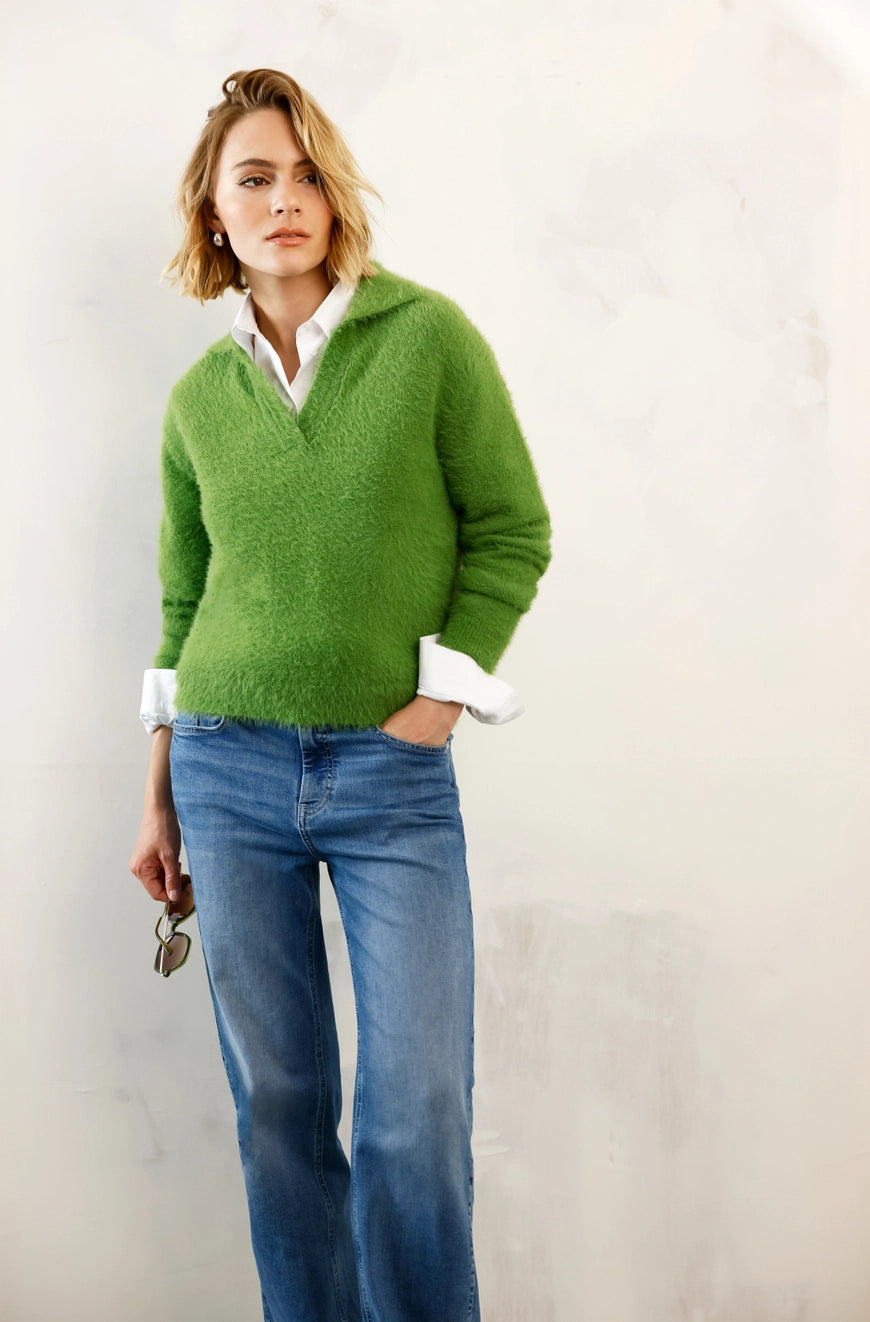 Monari Plush Polo Sweater | Cashmere