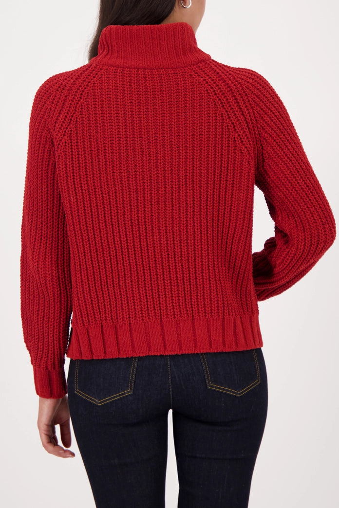 Chenille Sweater in Chimney Red