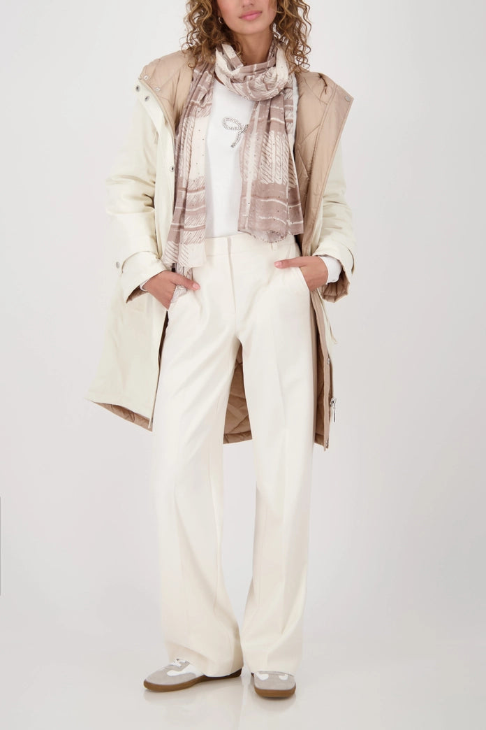 Monari- Check Allover-Truffle Print Scarf