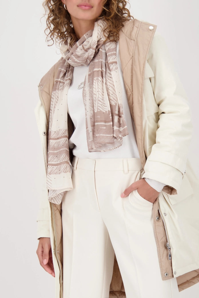 Monari- Check Allover-Truffle Print Scarf