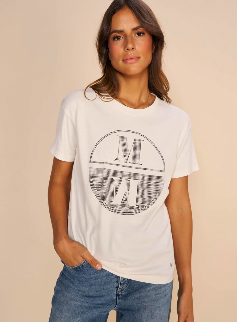 MM Vicci O-SS Stud Tee Ecru