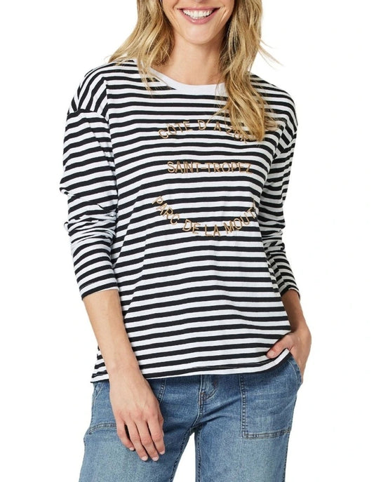 Saint Tropez Tee Black / white