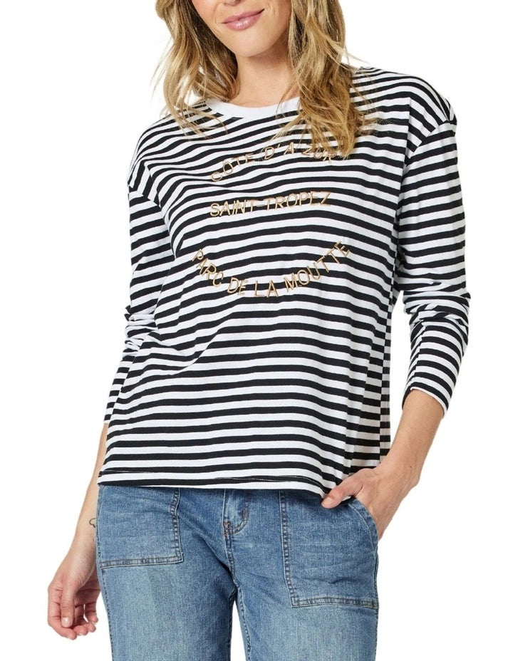 Saint Tropez Tee Black / white