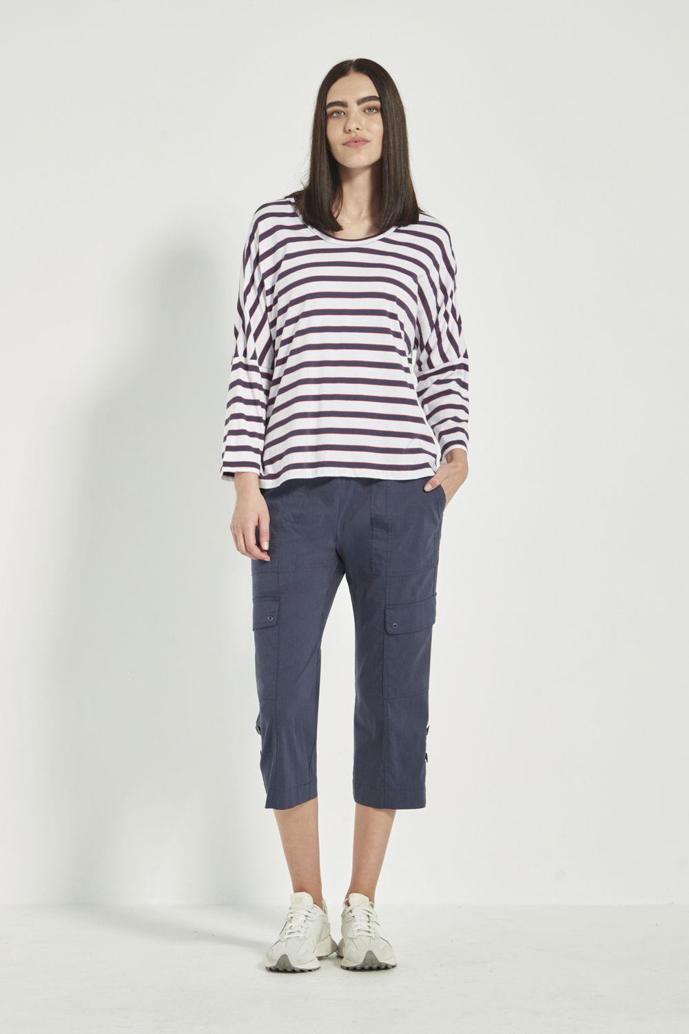 Sail Top Mocha & Denim Stripe