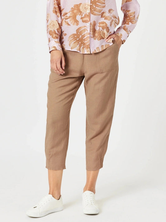 Lino Tapered pant Nutmeg