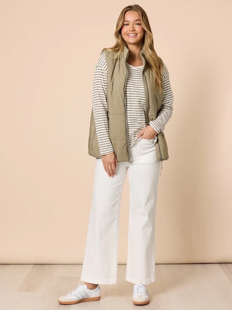 City Stripe Tee Khaki