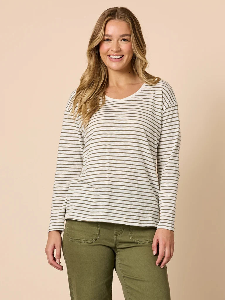 City Stripe Tee Khaki