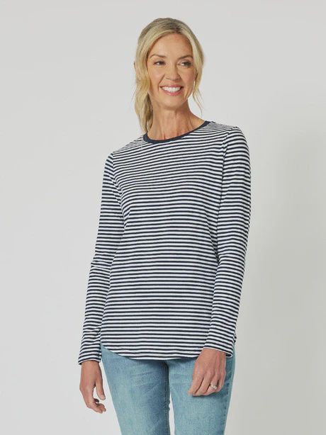 Anchor Stripe Tee Navy / White