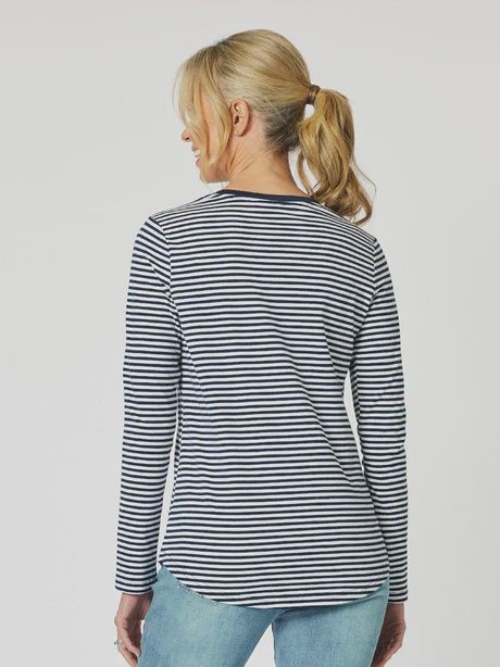 Anchor Stripe Tee Navy / White