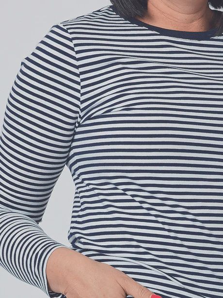 Anchor Stripe Tee Navy / White