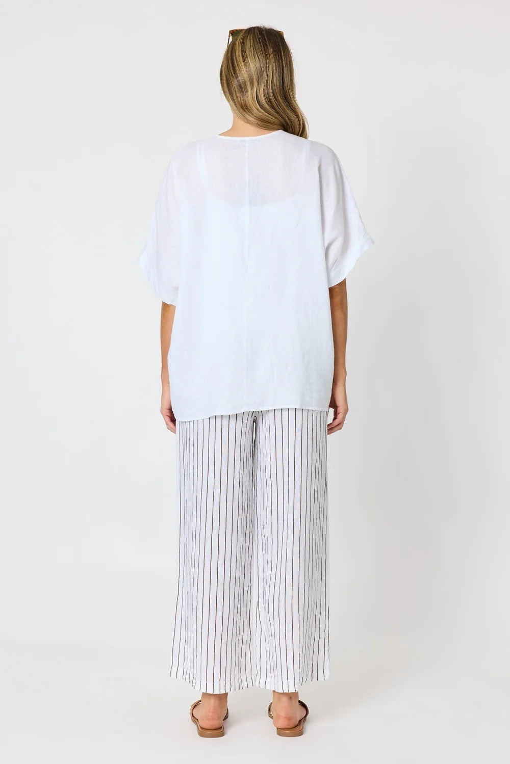 Haven Stripe Pant Mocha / White