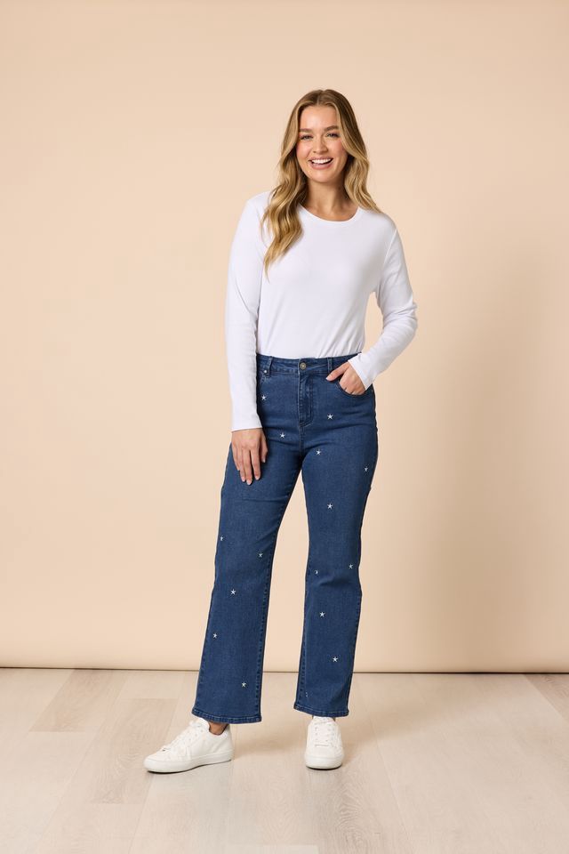 Brushed Cotton Crew Neck Tee Black or Ivory