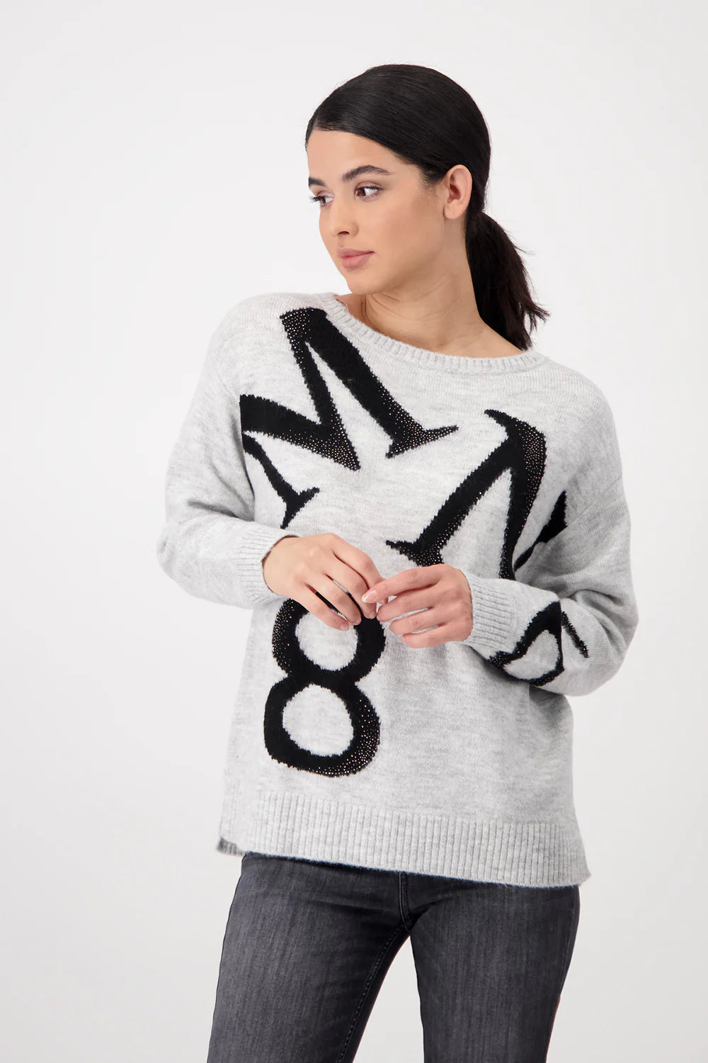 Monari Sweater with Decorative Letters