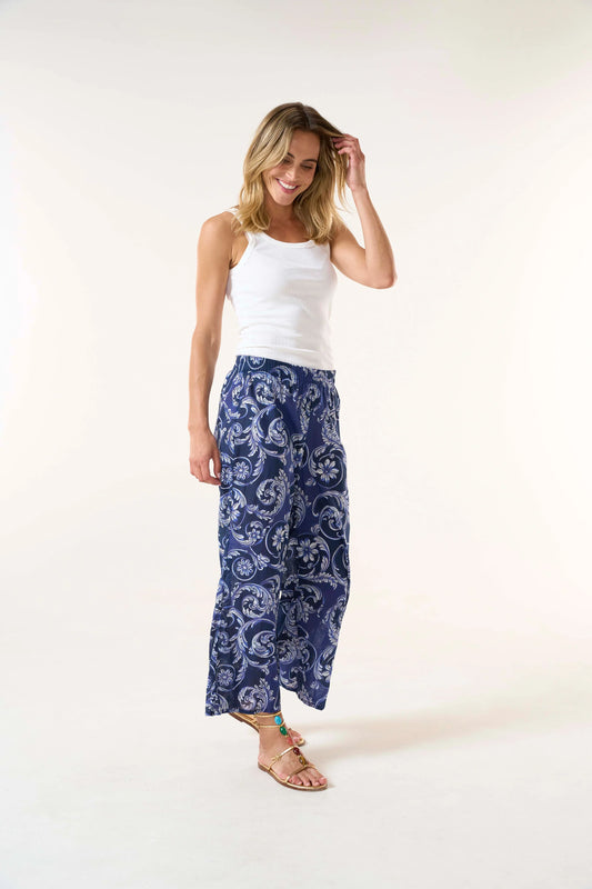 Palazzo Pant-Beco-Cotton-Navy