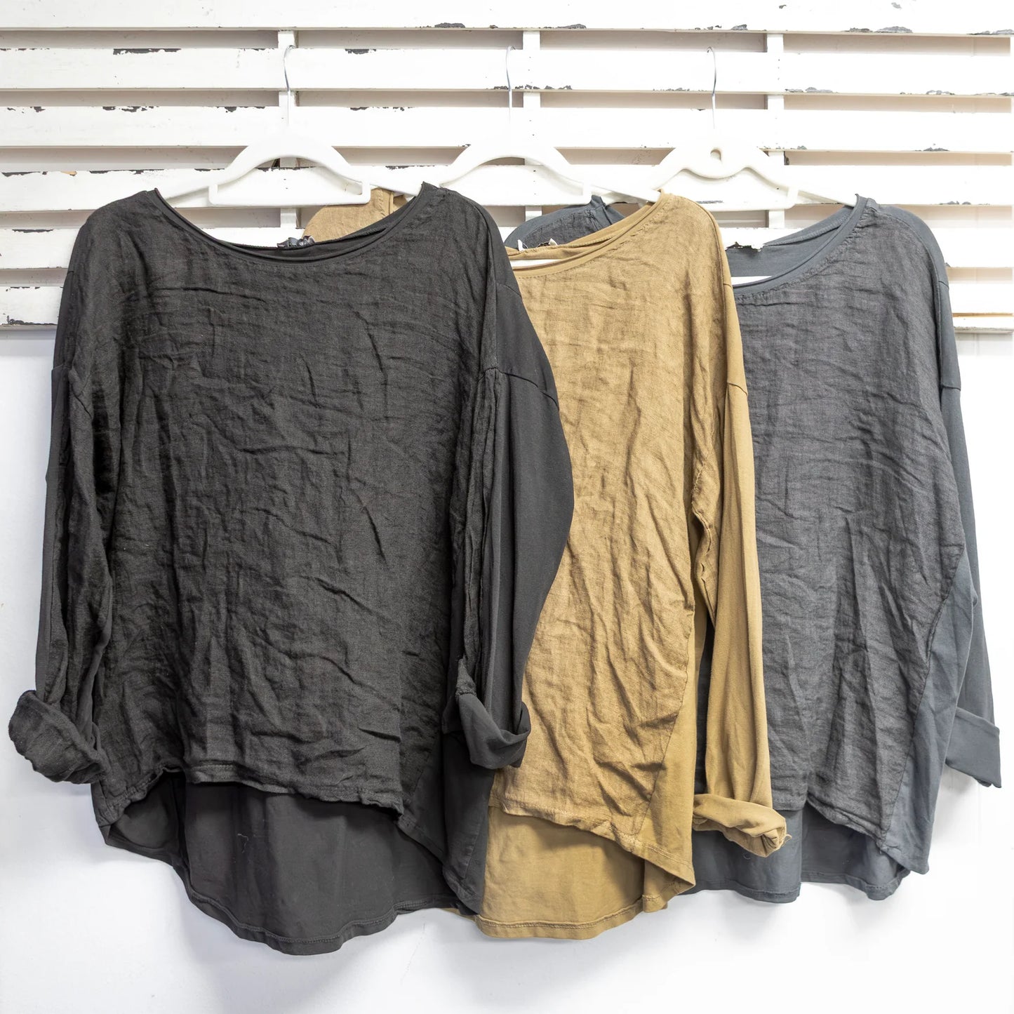 Cotton & Linen round neck top