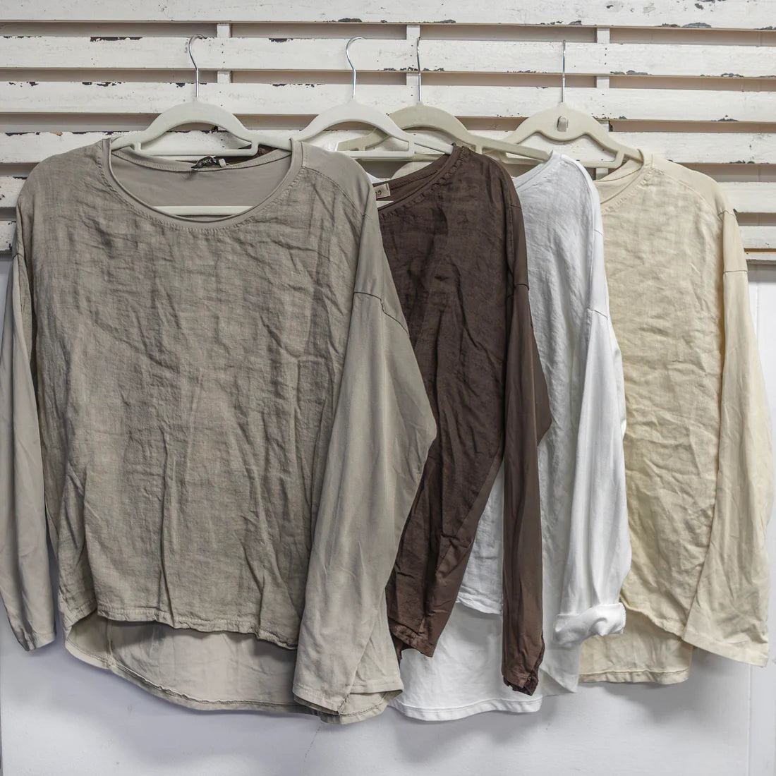 Cotton & Linen round neck top