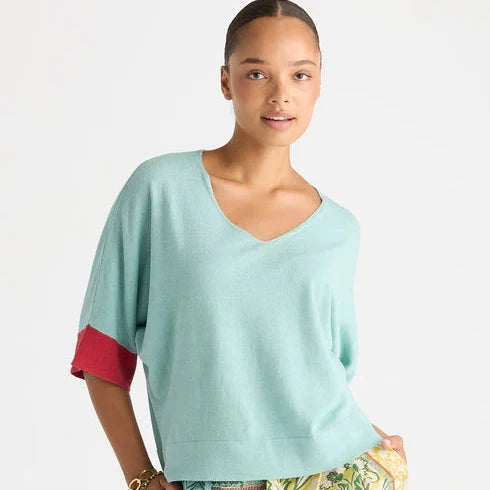 Contrast Cuff Top