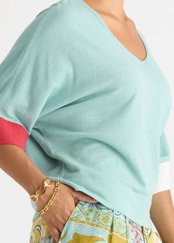 Contrast Cuff Top