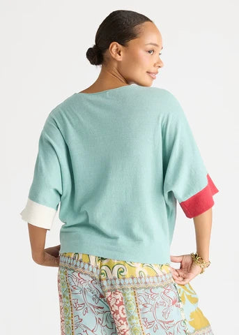 Contrast Cuff Top