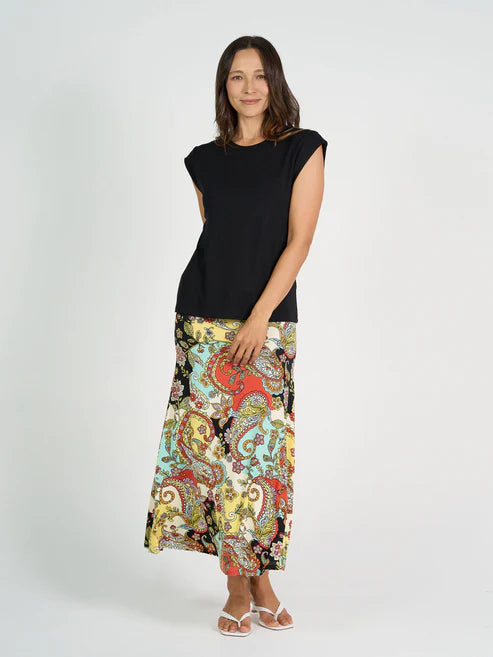 Donna Cap Sleeve Bamboo Tee Black