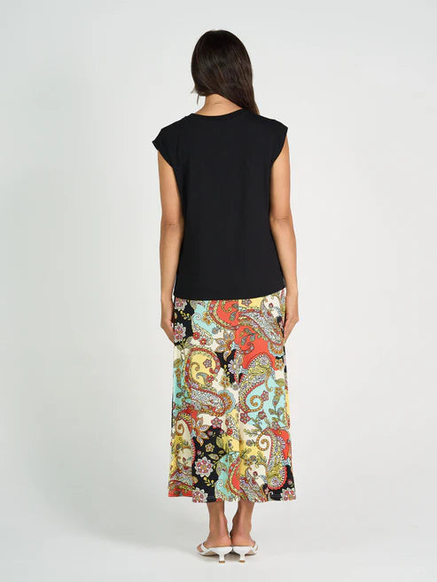 Donna Cap Sleeve Bamboo Tee Black