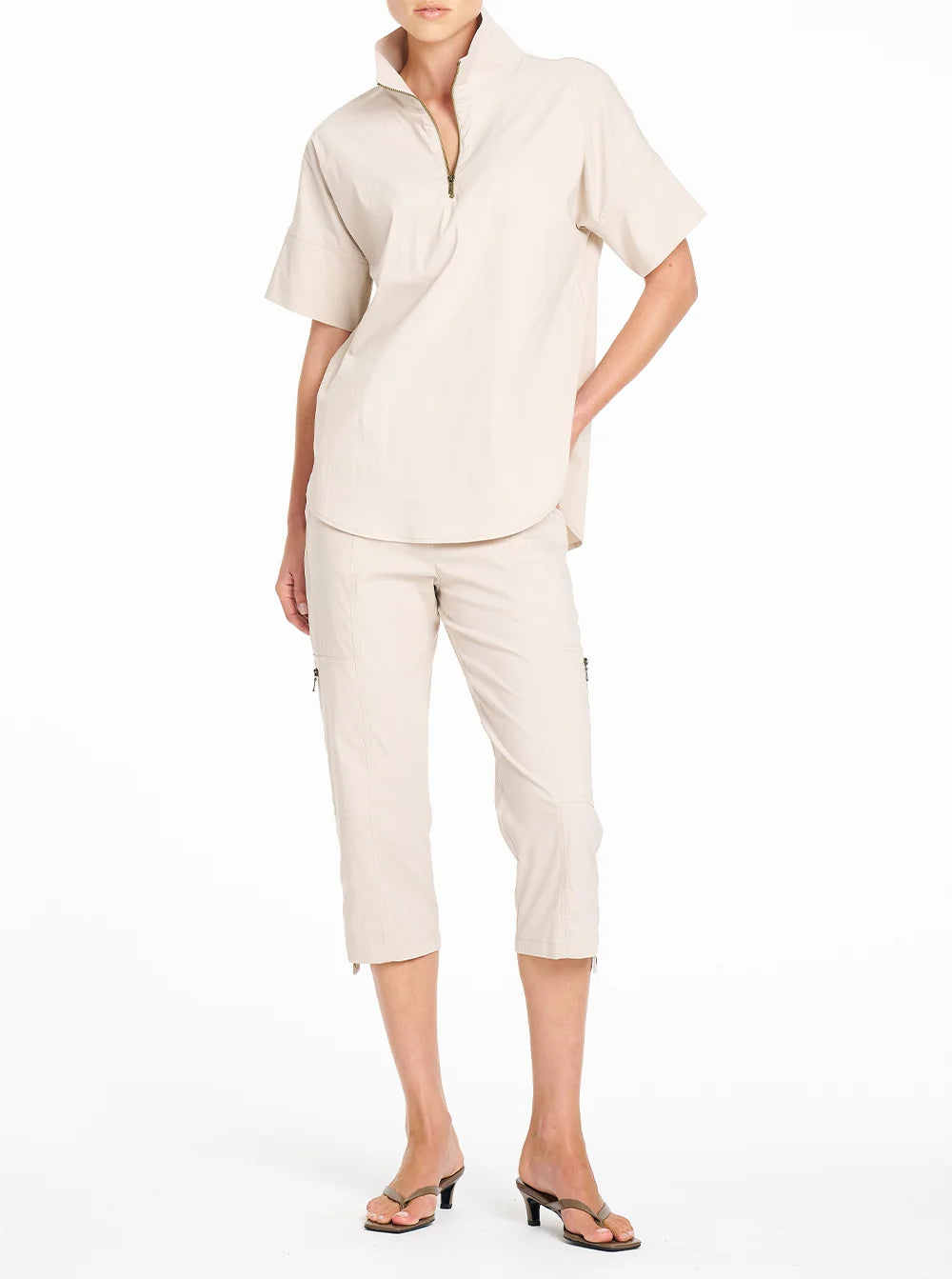 Half Zip Shirt in Hay Pre Order September delivery