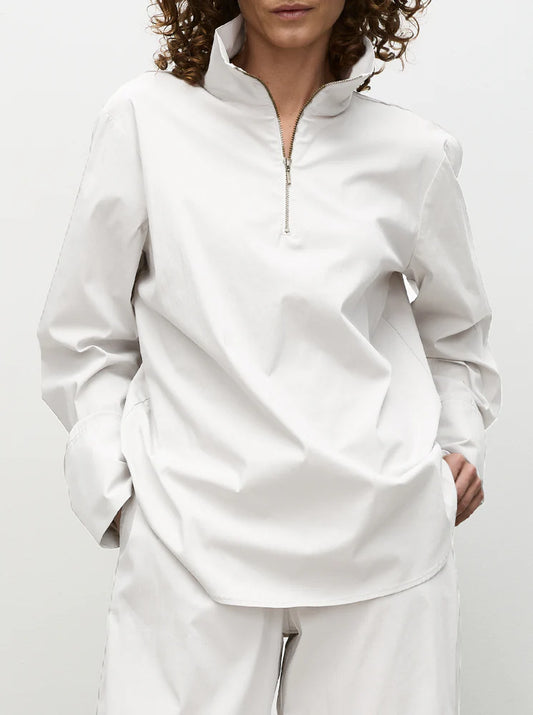 PRE-ORDER* Half Zip Blouse - White