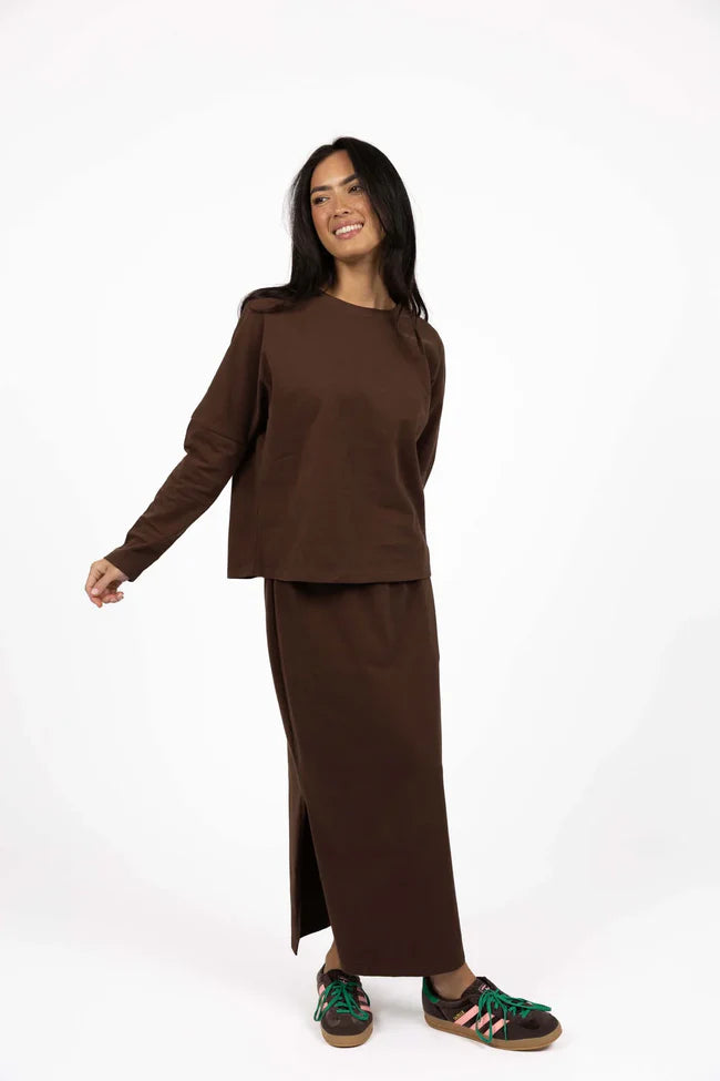 Banter Skirt Chocolate & Black
