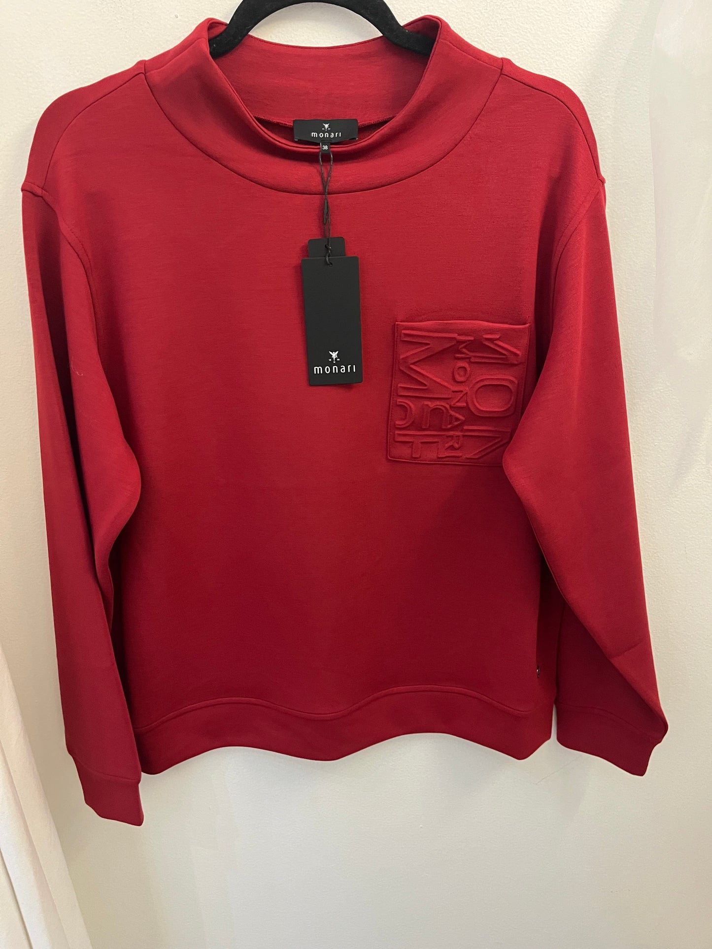 Stand up Collar Top in Chimney Red