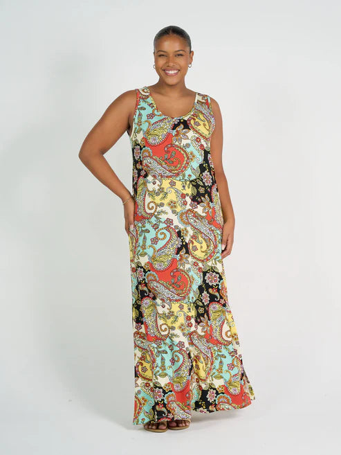 Janet Bamboo Maxi Dress Noosa Pucci Print